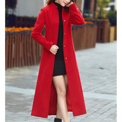 Women’s Winter Long Wool Coat - Image 4
