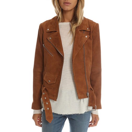 You Me Her S02 Priscilla Faia Brown Suede Jacket