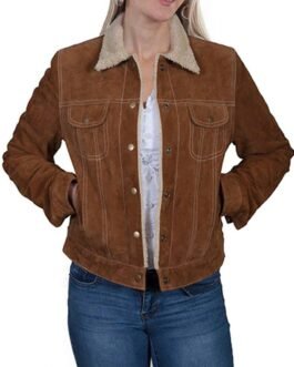 Fakes Emilija Baranac Brown Suede Leather Jacket