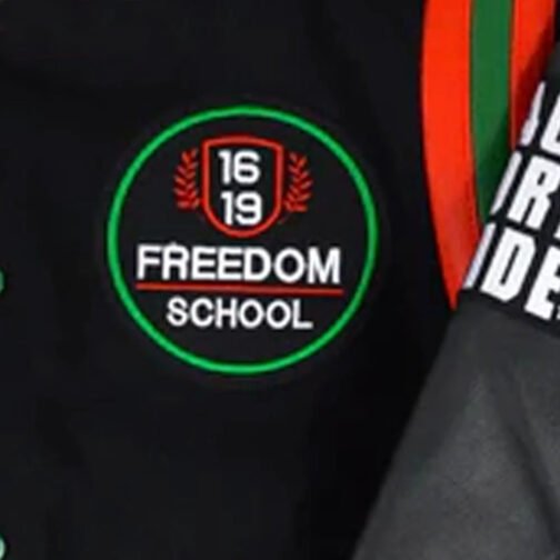 1619 Freedom School Motto 2.0 Letterman Jacket - Image 5