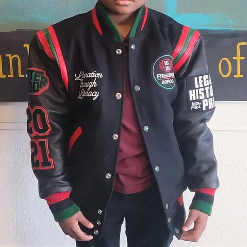 1619 Freedom School Motto 2.0 Letterman Jacket - Image 4