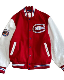 Montreal Canadiens 1993 Red and White Varsity Jacket