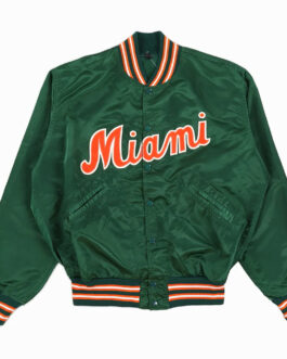 Miami Hurricanes 80’s Green Satin Jacket