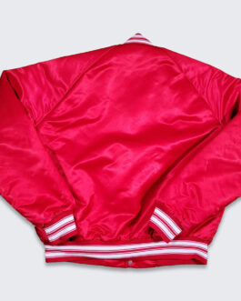 80’s North Carolina State Red Satin Bomber Jacket