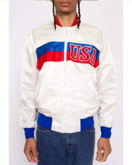 USA 80’s White Satin Jacket