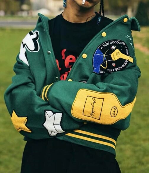 Letterman A Few Good Kids Classic Green Jacket - Image 5