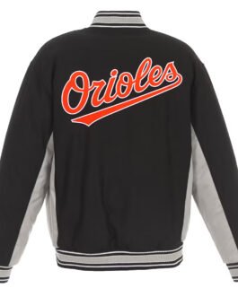 Accent Baltimore Orioles Black and Gray Varsity Wool Jacket