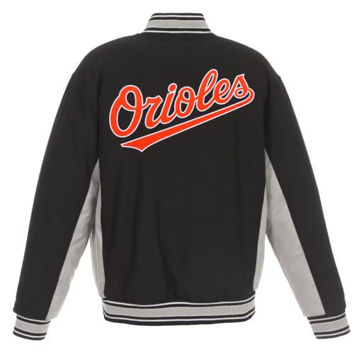 Accent Baltimore Orioles Black and Gray Varsity Wool Jacket - Image 2