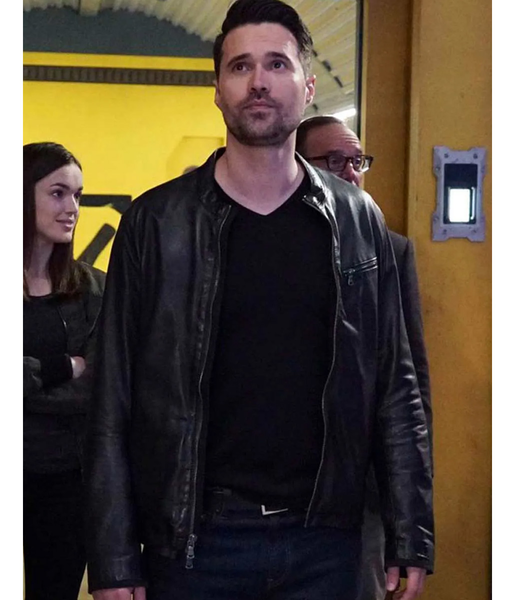 Agents of Shield Brett Dalton Black Leather Jacket - Image 3