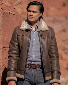Dark Winds S01 Joe Leaphorn Brown Shearling Leather Jacket