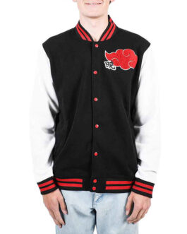 Akatsuki  Black and White Varsity Jacket