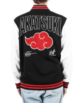 Akatsuki  Black and White Varsity Jacket
