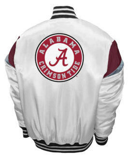 Alabama Crimson Tide Power White Satin Jacket