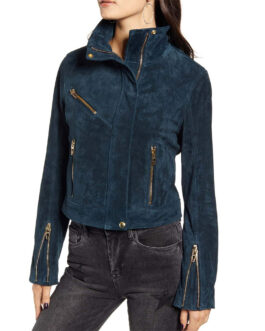 Head of the Class Isabella Gomez Blue Suede Jacket