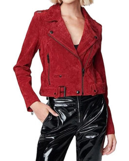 Head of The Class Isabella Gomez Red Suede Jacket