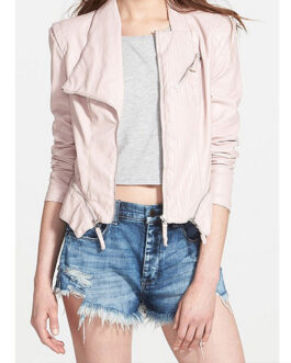 Pretty Little Liars Sasha Pieterse Pink Leather Jacket