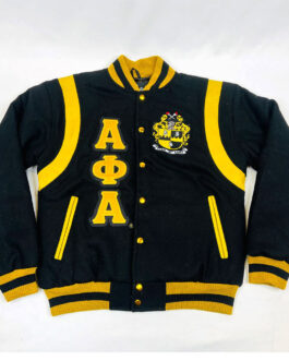 Alpha Phi Alpha Black Varsity Wool Jacket