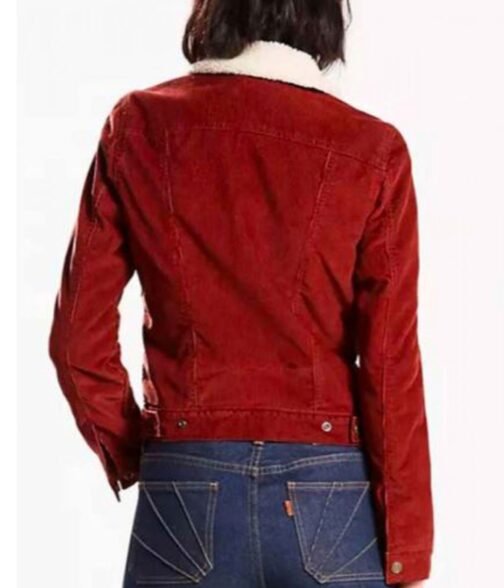 Amber Marshall Heartland Corduroy Burgundy Jacket - Image 3