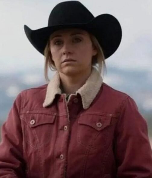 Amber Marshall Heartland Corduroy Burgundy Jacket - Image 2