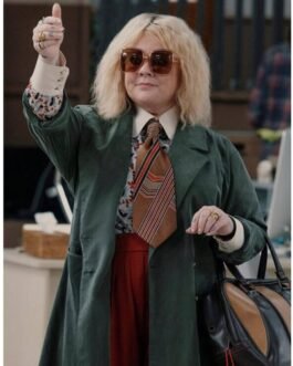 Melissa Mccarthy God’s Favorite Idiot Double Breasted Green Coat