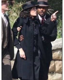 Amsterdam Margot Robbie Black Wool Coat