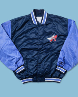 Anaheim Angels Navy and Light Blue Bomber Satin Jacket