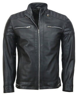 Andrew Tate Black Leather Biker Jacket