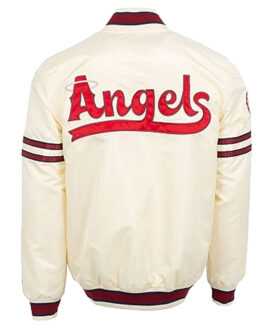 Angeles Angels City Connect Off White Satin Jacket