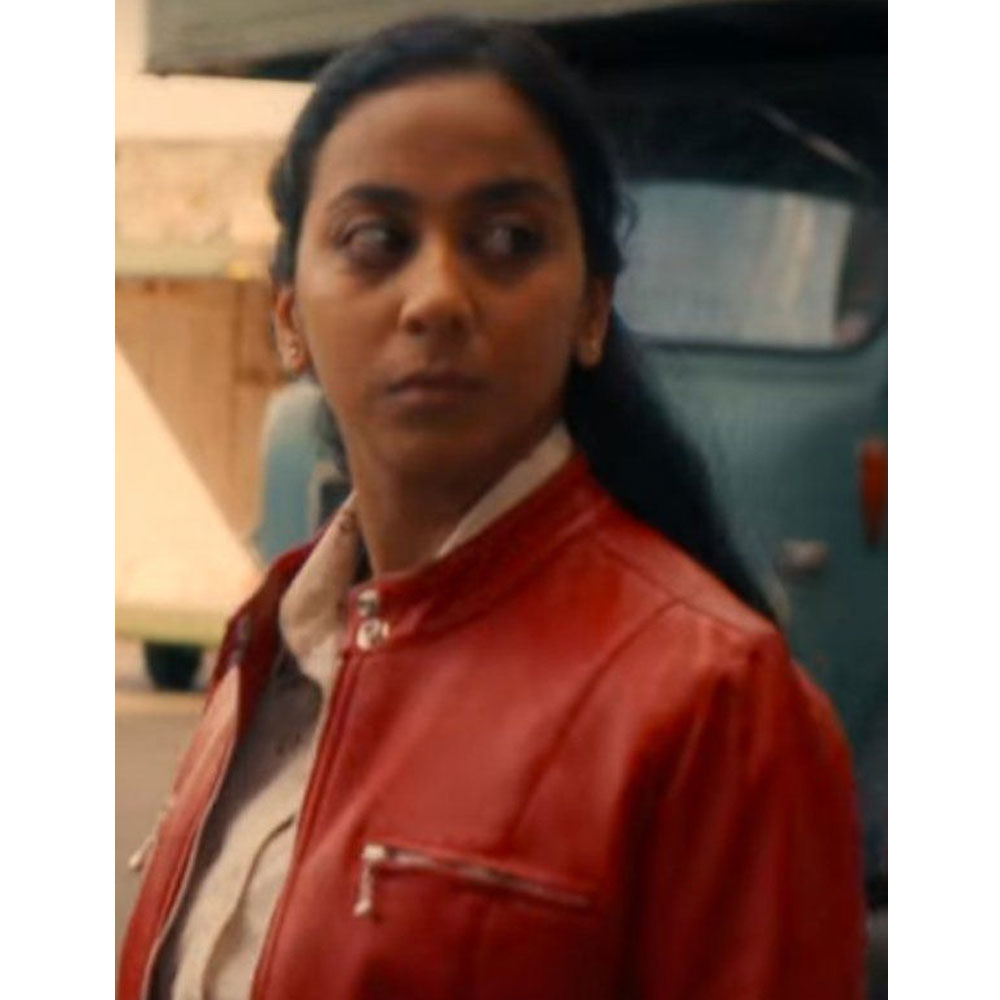 Black Mirror S06 Anjana Vasan Leather Jacket - Image 6