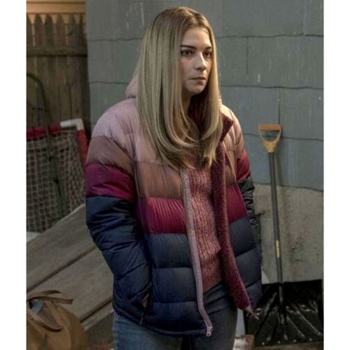 Annie Murphy Kevin Can F**k Himself Puffer Color Block Jacket - Image 5