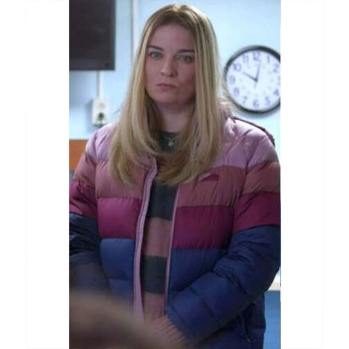 Annie Murphy Kevin Can F**k Himself Puffer Color Block Jacket - Image 7