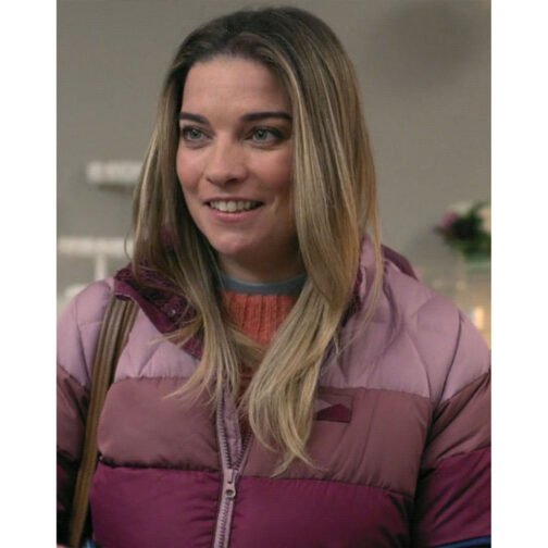 Annie Murphy Kevin Can F**k Himself Puffer Color Block Jacket - Image 6