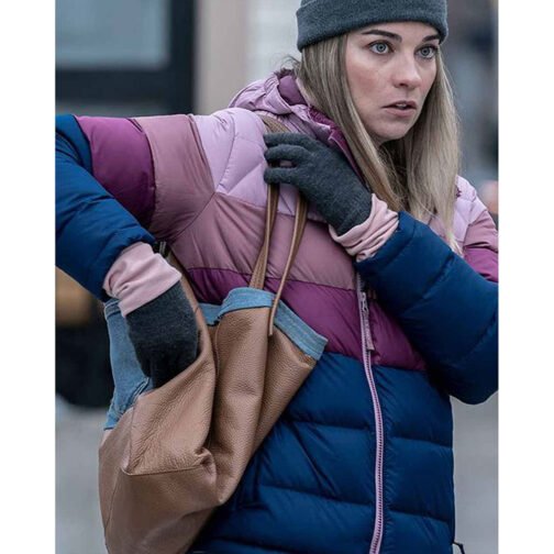 Annie Murphy Kevin Can F**k Himself Puffer Color Block Jacket - Image 8
