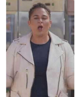 Antonia Lofaso Beachside Brawl White Leather Jacket