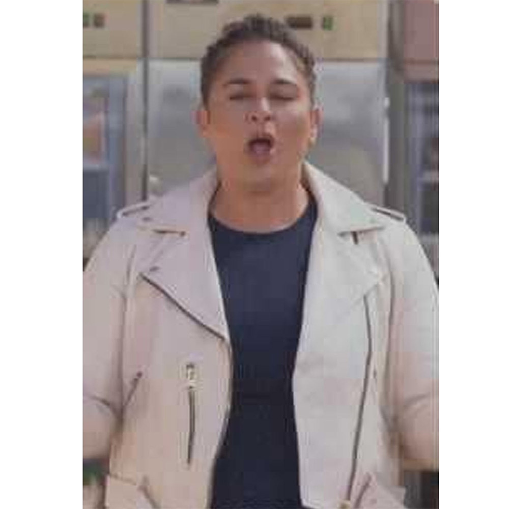 Antonia Lofaso Beachside Brawl White Leather Jacket - Image 2