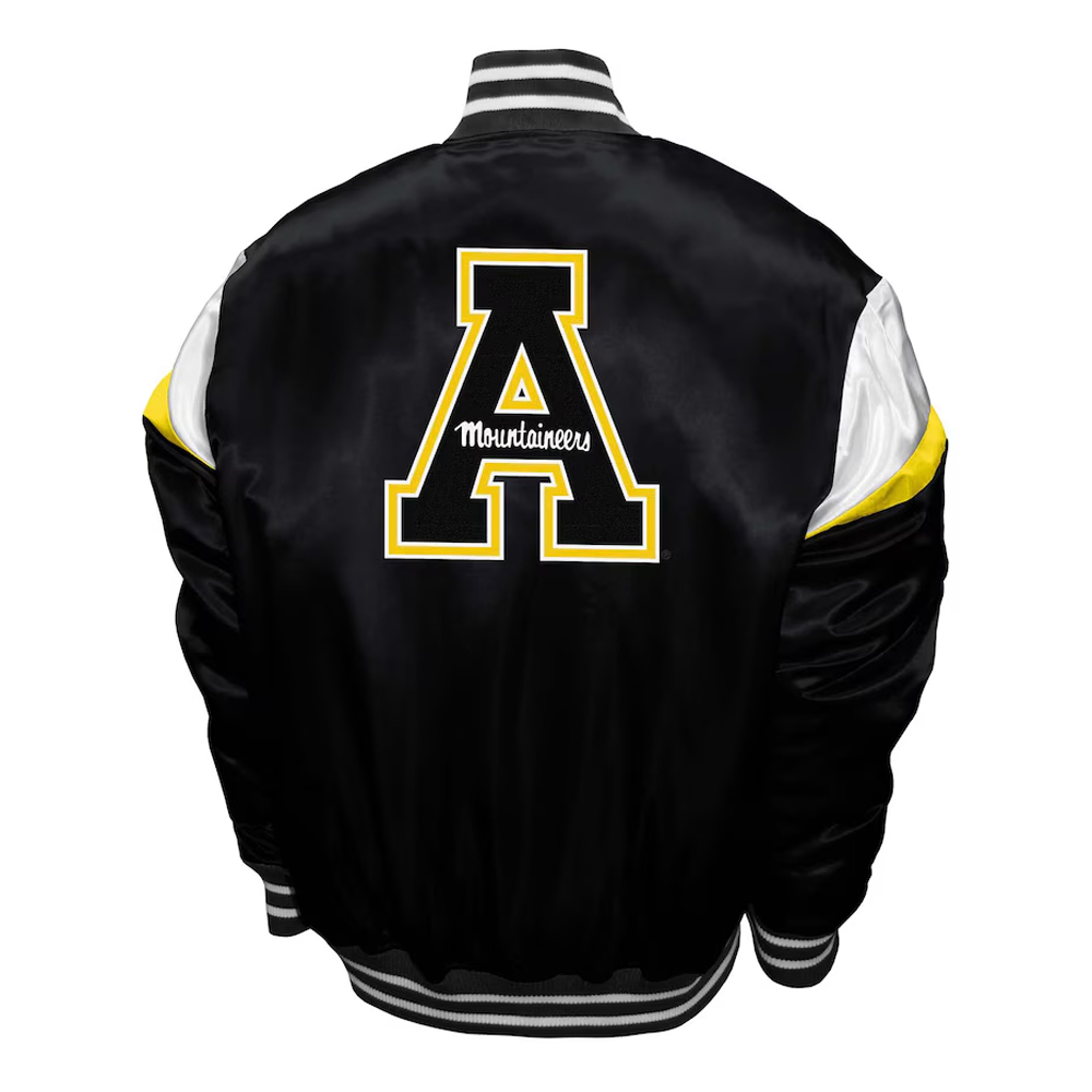 Appalachian State Mountaineers Power Black Satin Jacket - Image 2