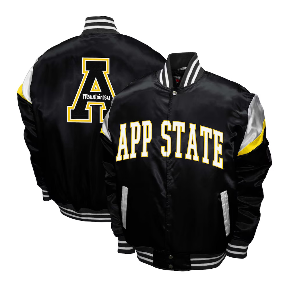 Appalachian State Mountaineers Power Black Satin Jacket - Image 3