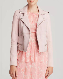 Pretty Little Liars S06 Lucy Hale Pink Leather Jacket
