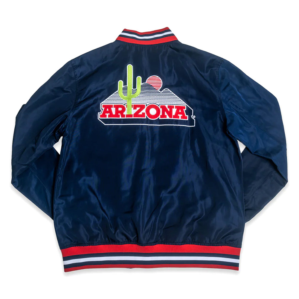 Arizona Wildcats Script Navy Retro Bomber Jacket - Image 2