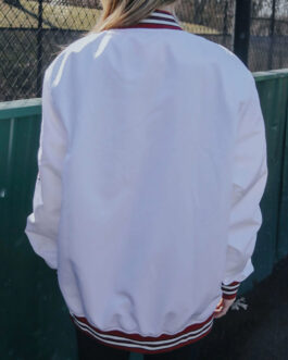 Arkansas Razorbacks Bomber White Jacket