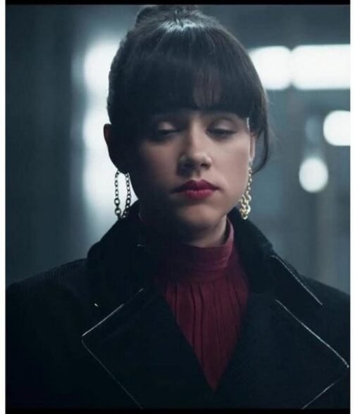 Army of Thieves Nathalie Emmanuel Corduroy Black Coat - Image 4