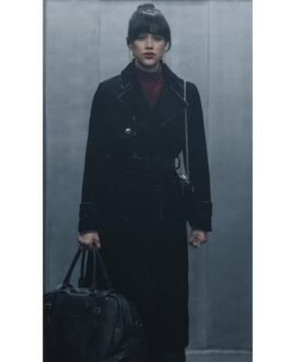 Army of Thieves Nathalie Emmanuel Corduroy Black Coat
