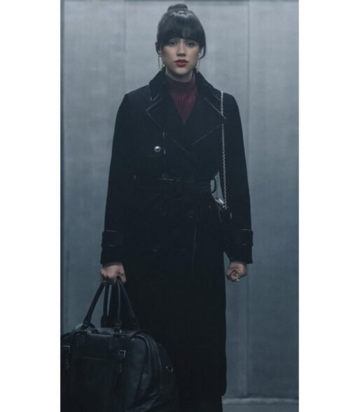 Army of Thieves Nathalie Emmanuel Corduroy Black Coat - Image 2