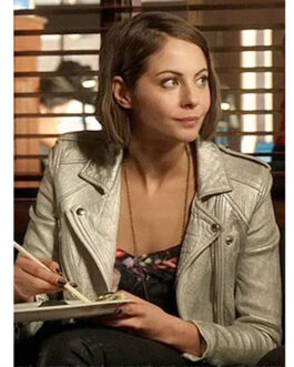 Arrow S04 Willa Holland Silver Leather Jacket