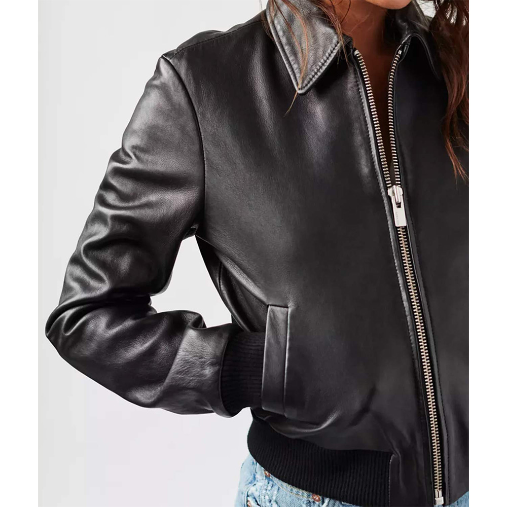 Arrow Season 7 Katherine Mcnamara Leather Jacket - Image 5