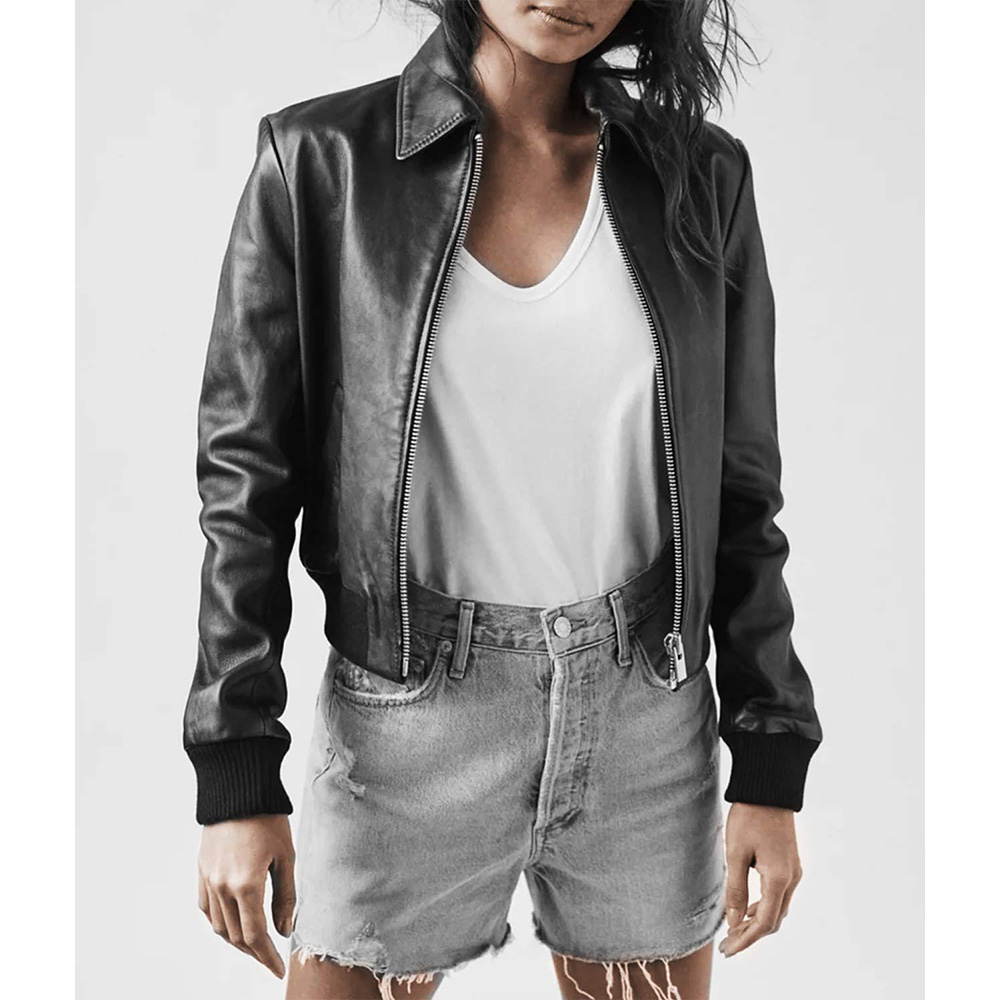 Arrow Season 7 Katherine Mcnamara Leather Jacket - Image 4