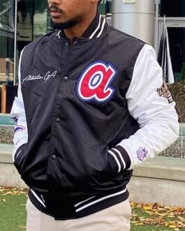 Atlanta Braves White and Black Satin Jacket
