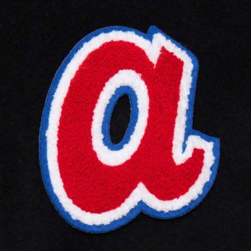Atlanta Braves Black Out Vintage Logo Varsity Jacket - Image 3