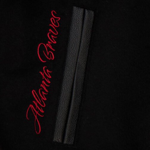 Atlanta Braves Black Out Vintage Logo Varsity Jacket - Image 8