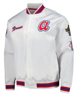 Atlanta Braves City Collection White Varsity Satin Jacket
